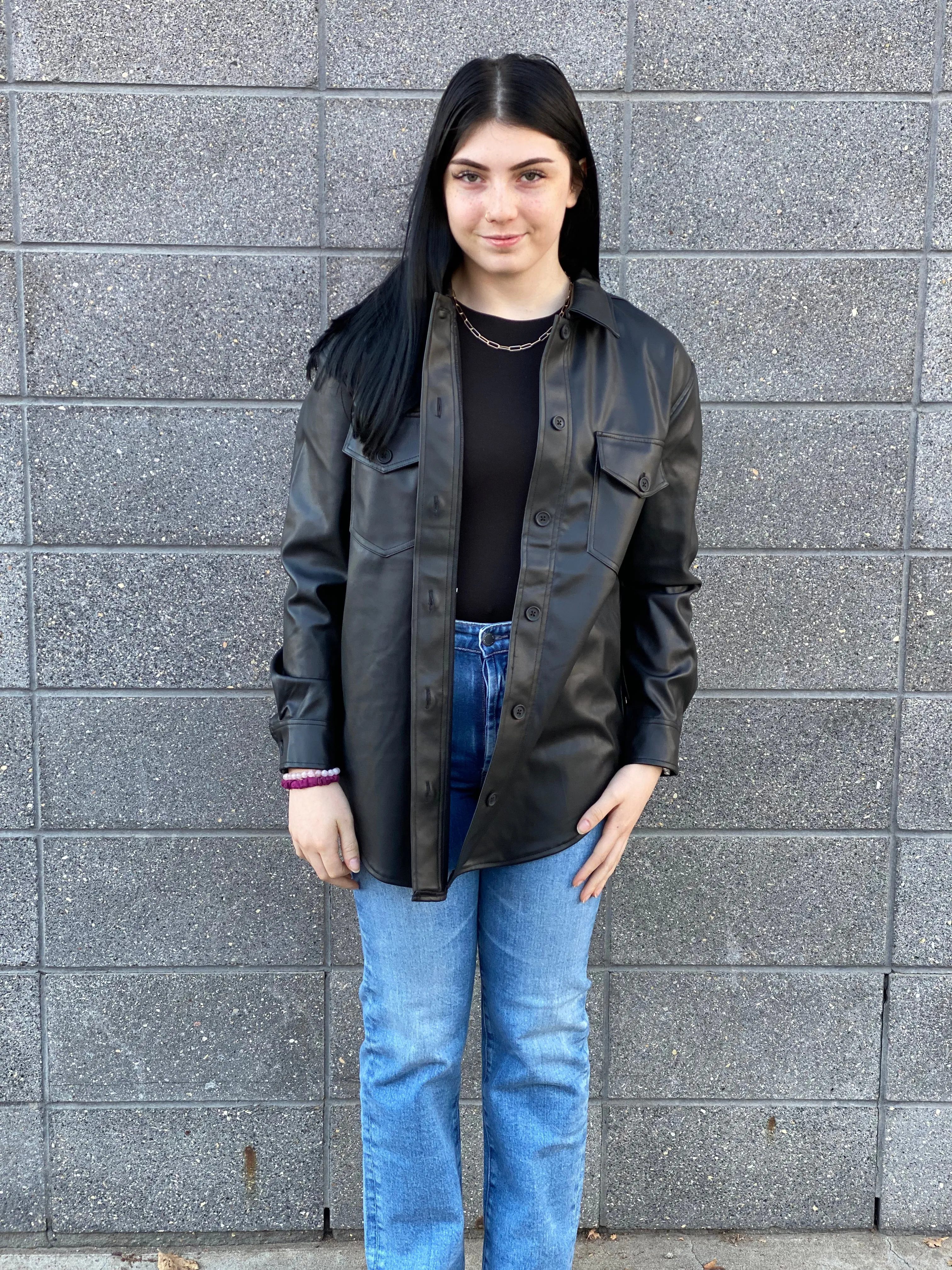Stylish Sharlene Vegan Leather Jacket