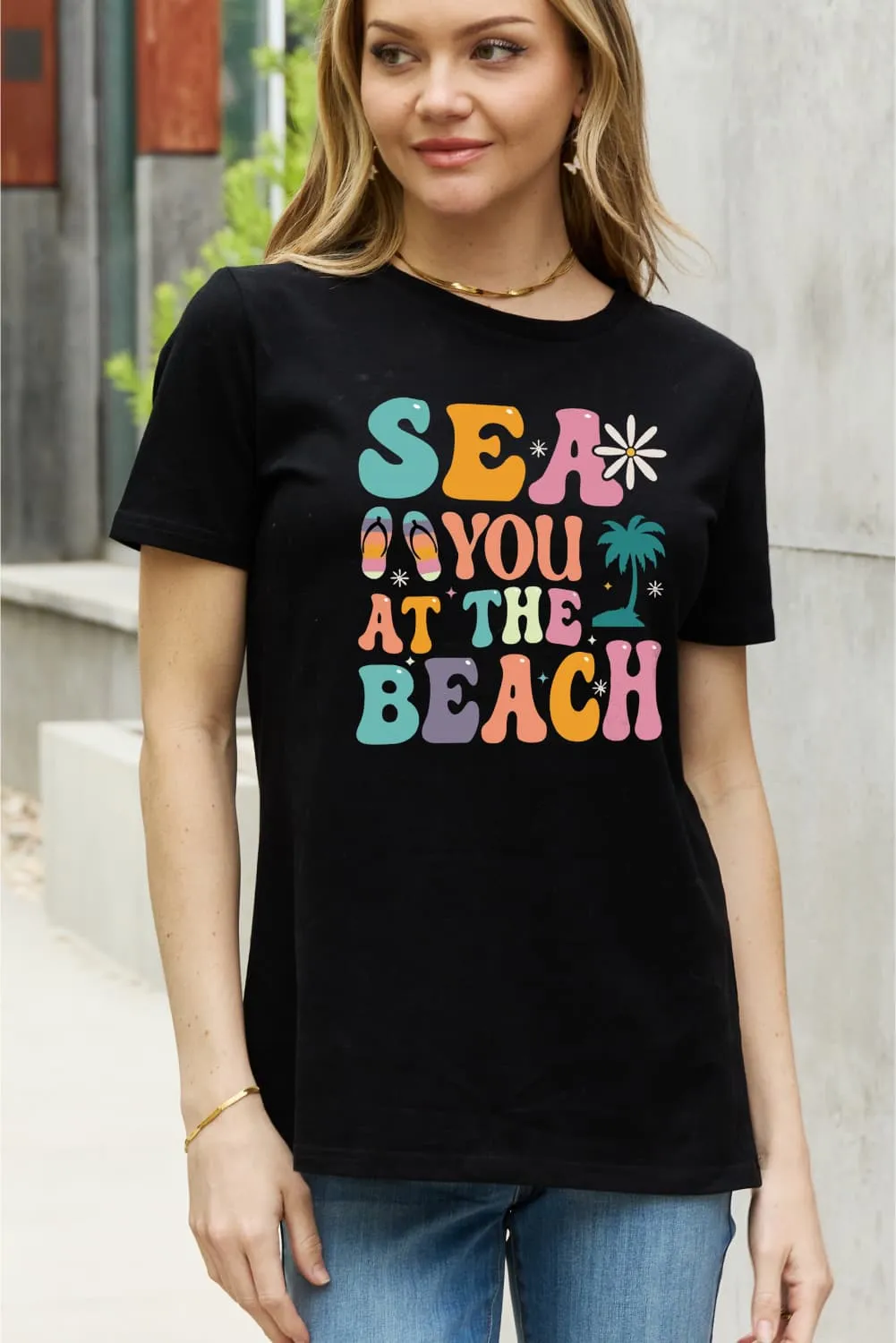 Simply Love Full Size SEA YOU  AT THE  BEACH Graphic Cotton Tee