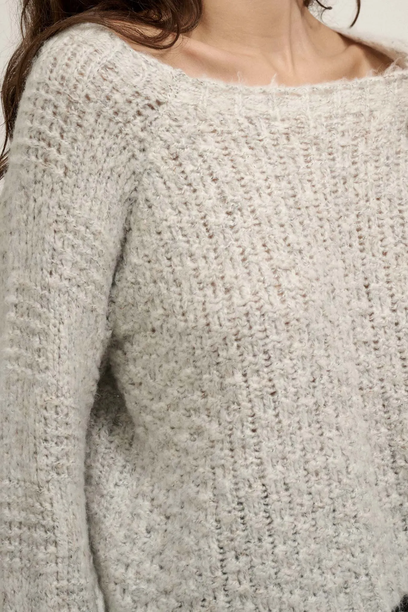 Snowed In Boatneck Chunky Knit Confetti Sweater