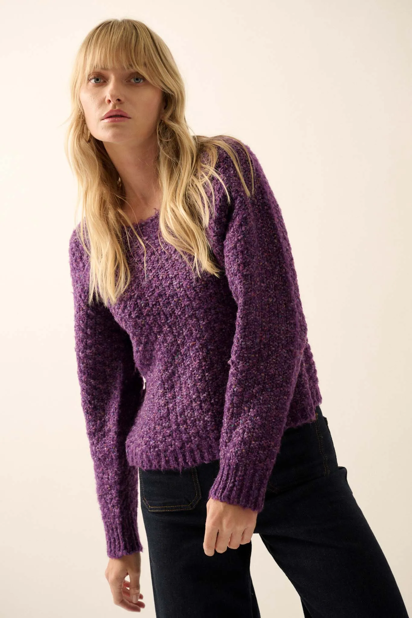 Snowed In Boatneck Chunky Knit Confetti Sweater