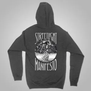 Streetlight Manifesto "Poseidon" Zip-Up Hoodie (Grey) *Size S Only*