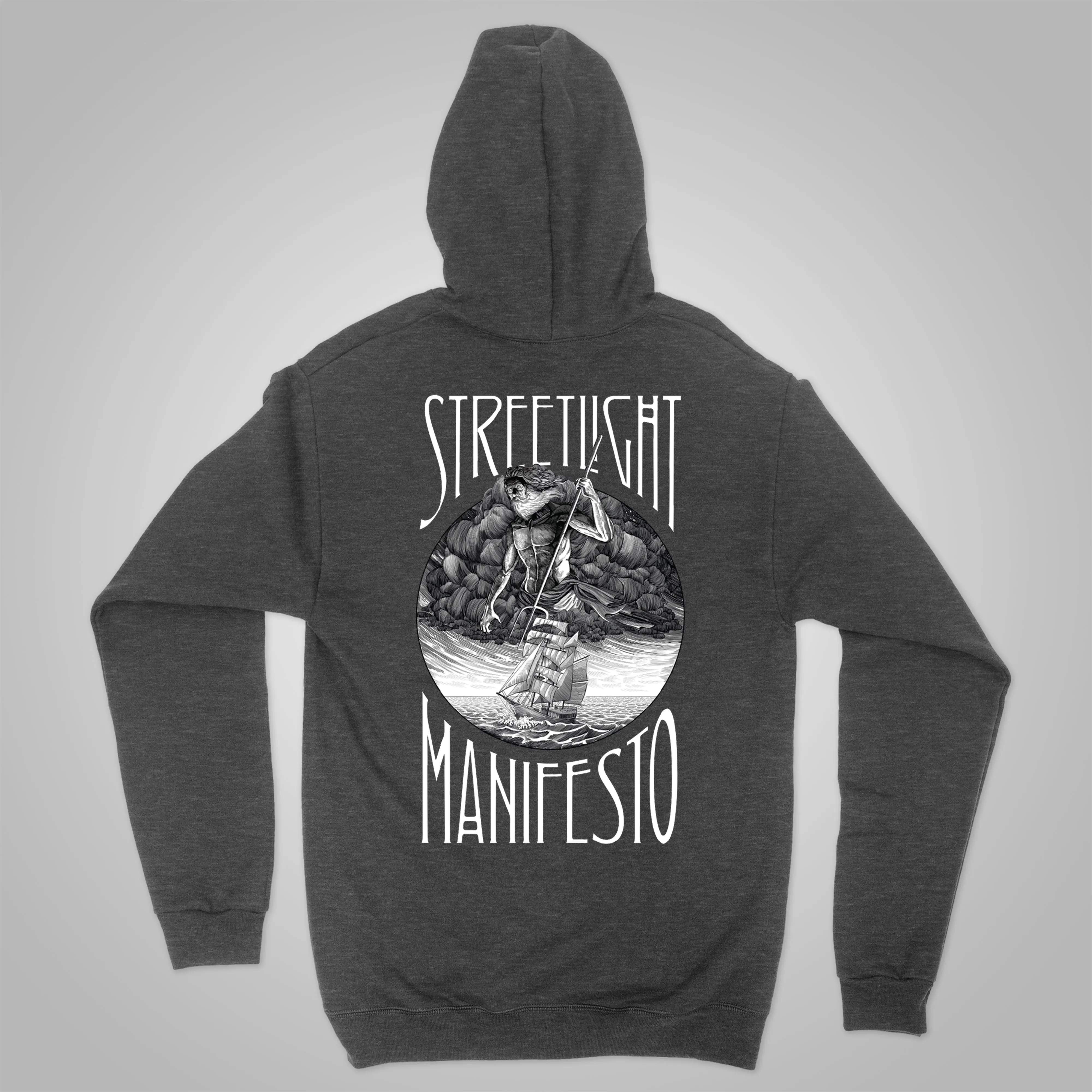 Streetlight Manifesto "Poseidon" Zip-Up Hoodie (Grey) *Size S Only*