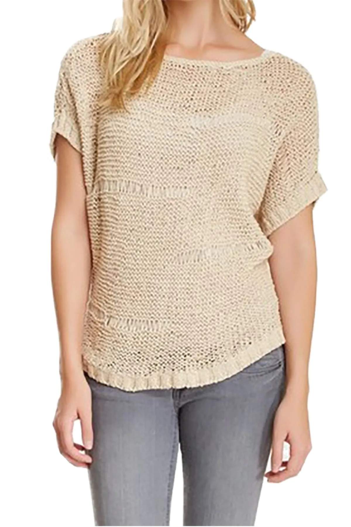 Tape Yarn Hand Knit Sweater