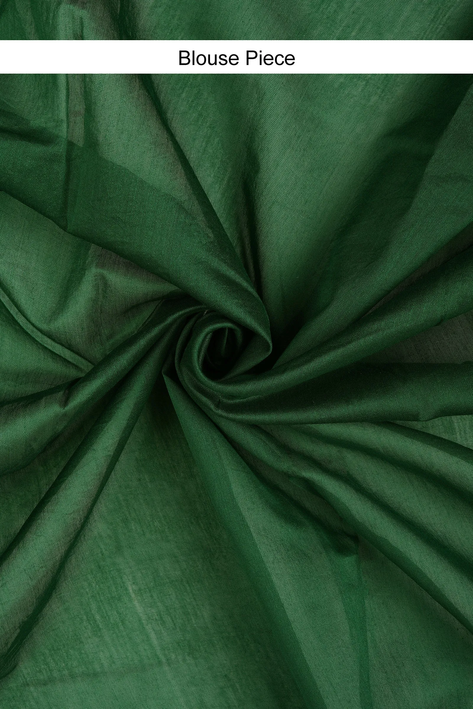 Teejh Chayaa Bottle Green Block Print Chanderi Silk Saree