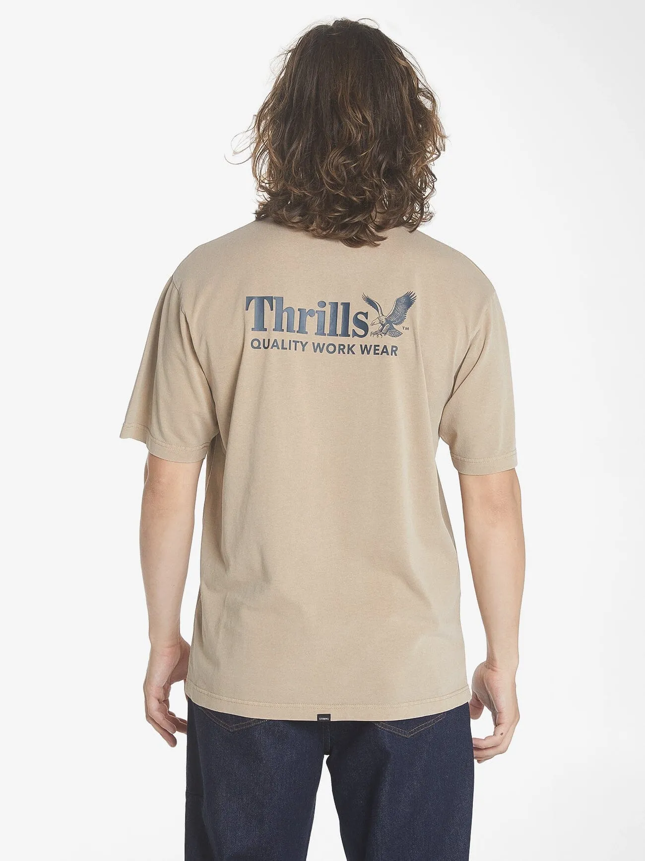 Thrills Workwear Oversize Fit Tee - Sand