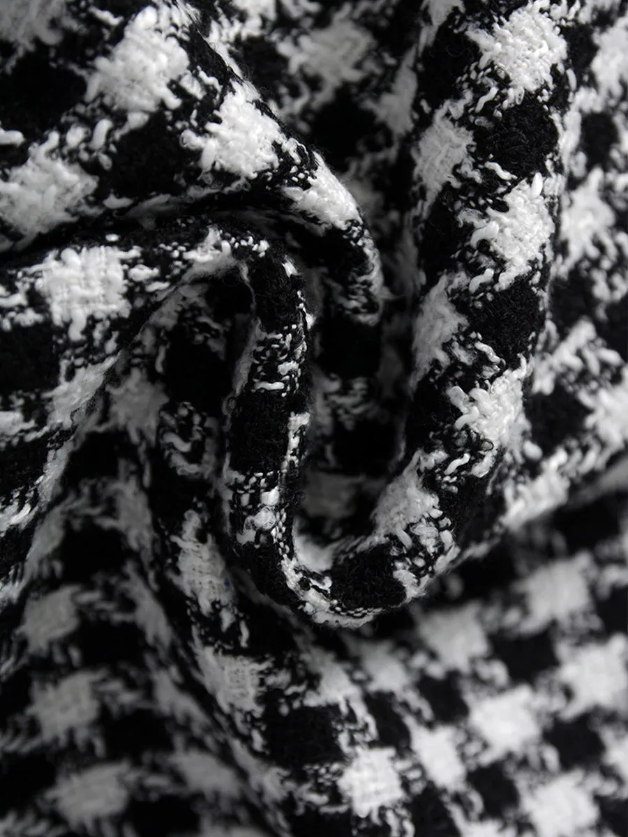 Velvet Houndstooth Short Coat