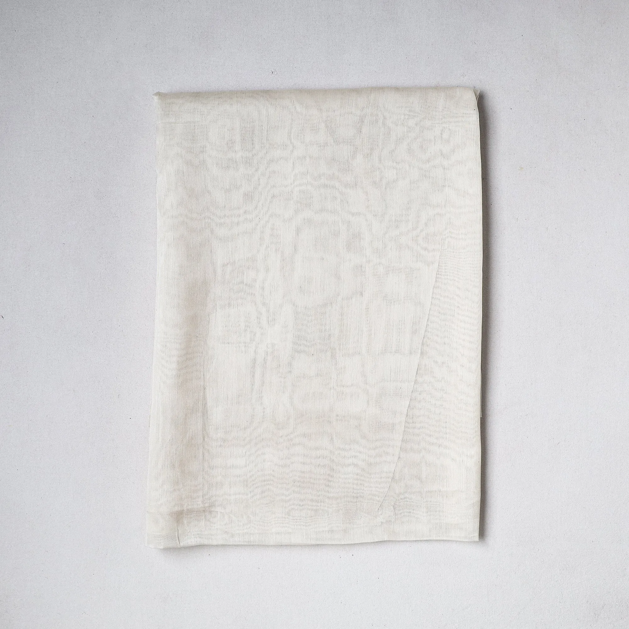 White - Traditional Chanderi Silk Handloom Precut Fabric (1.25 meter)