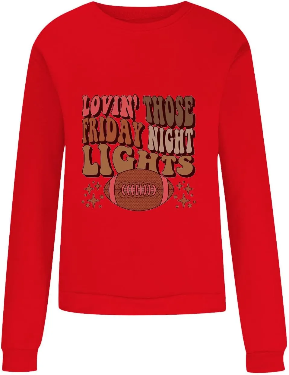 Women Football Sweatshirt Long Sleeve Funny Graphic Crewneck Pullover Hoodies Loose Fit Tunic Casual Fall Winter Shirts