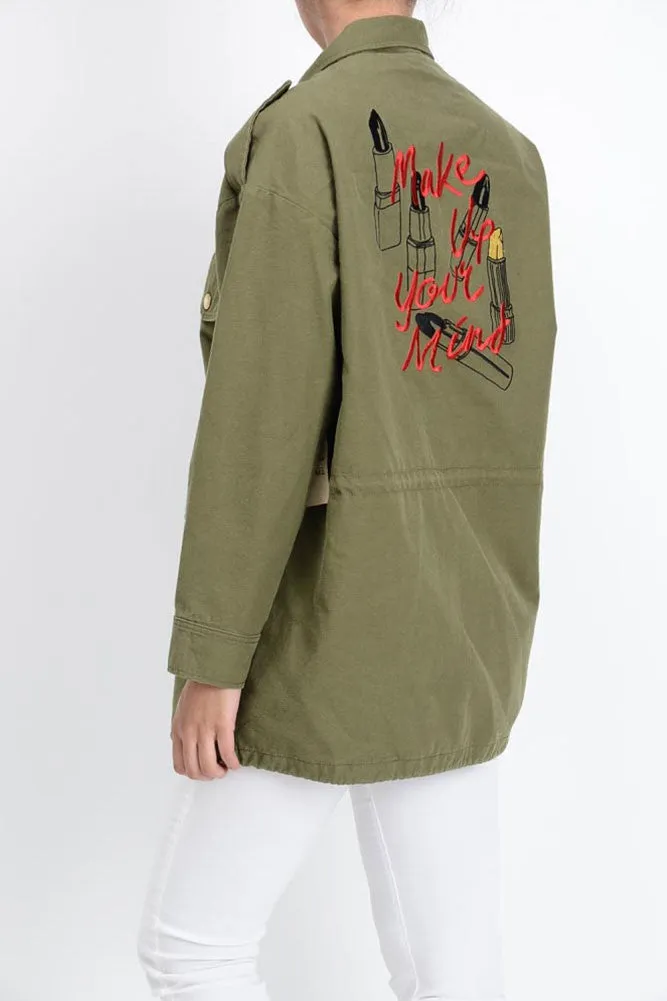 Women's Embroidered Military Jacket