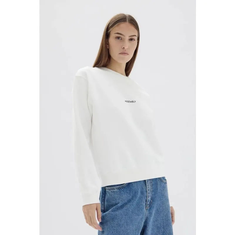 Womens Flocked Logo Fleece | White & Black