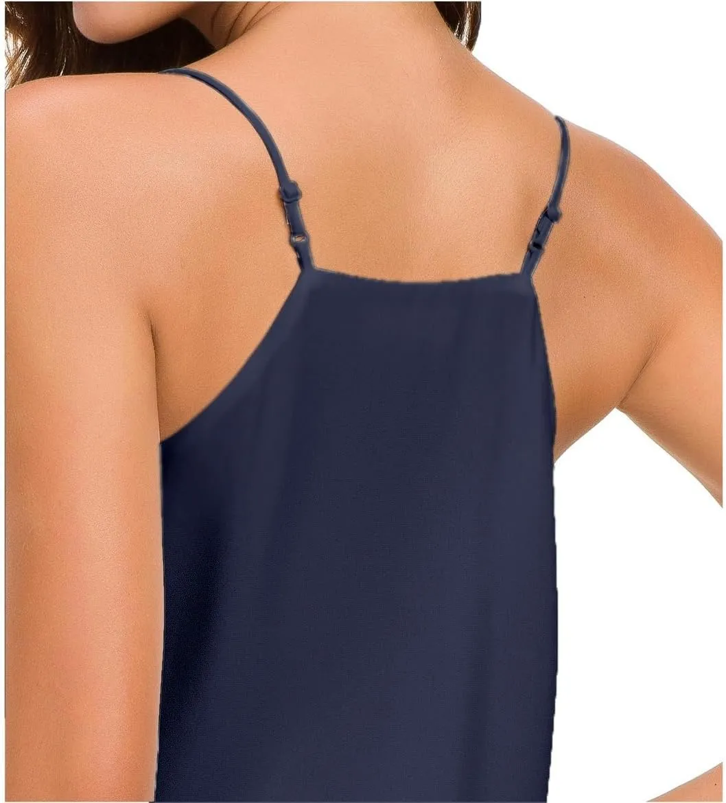 Womens V Neck Spaghetti Strap Tank Tops Dressy Casual Camisole Blouses Sleeveless Loose Cami Basic Tank Shirt